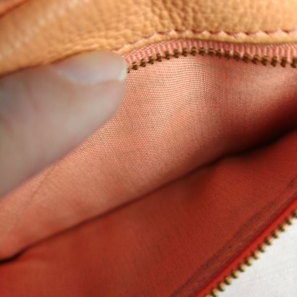 Vtg Fossil Women's Pebbles Leather Pink/Salmon Leather Wallet - Picture 10 of 16